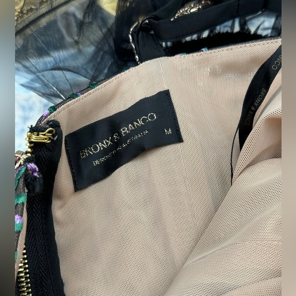 🆕 BRONX & BANCO 🧿 NWOT Melia Floral Embroidered Midi Dress, Sz M / US 6 - Picture 13 of 16